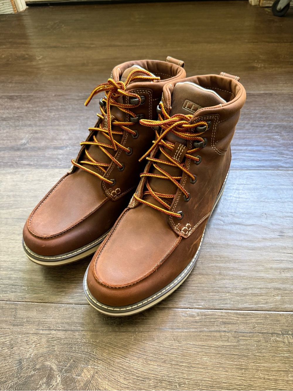 L.L. Bean Men's Chestnut Brown Leather Lace-Up Boots